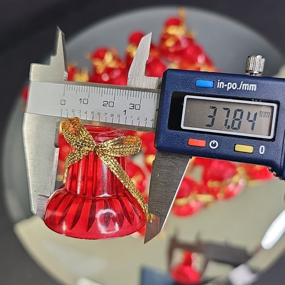 Vintage Mini Light Red Bell Overs Set Of 25pcs Christmas Light Covers Good Cond - Picture 6 of 9